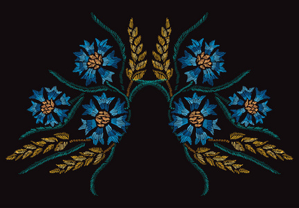 刺绣装饰花卉照片