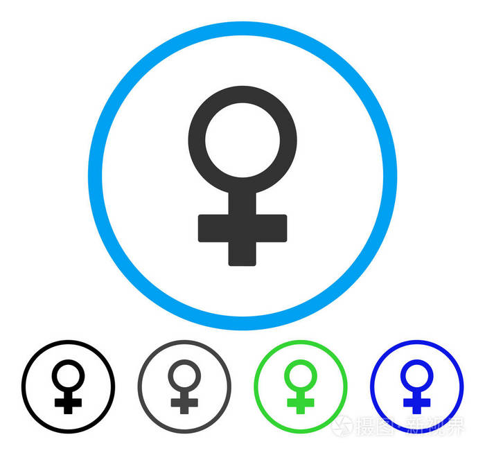 女性符号圆形的矢量图标