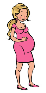 有趣的矢量卡通孕妇