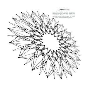 矢量插图设计花抽象风格分子结构
