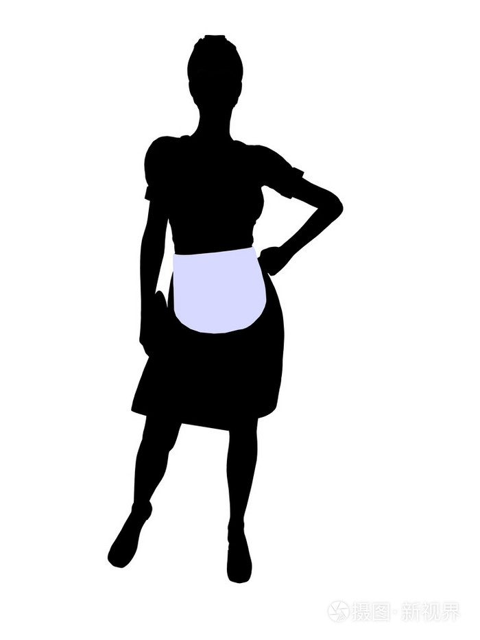 女服务员剪影