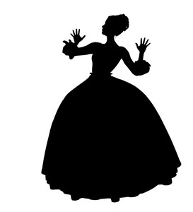 灰姑娘剪影插图照片