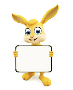 复活节兔子与招牌图片