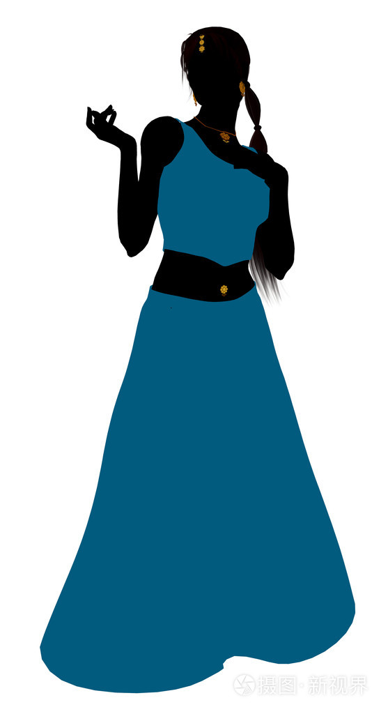 女性肚皮舞女剪影