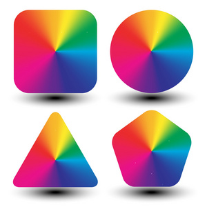 美丽的莲花花颜色滚轮图标色轮, 颜色互补方案类型矢量彩色轮子与平面