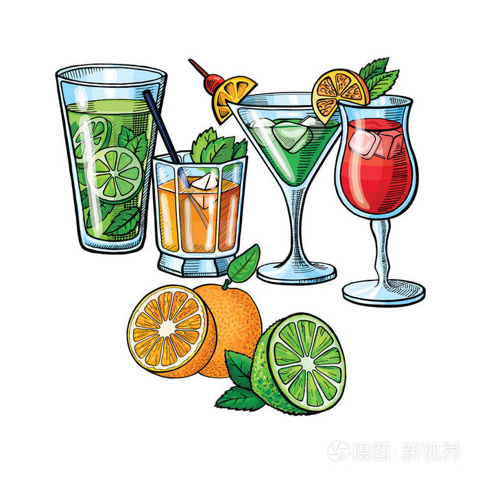 波普艺术风格鸡尾酒