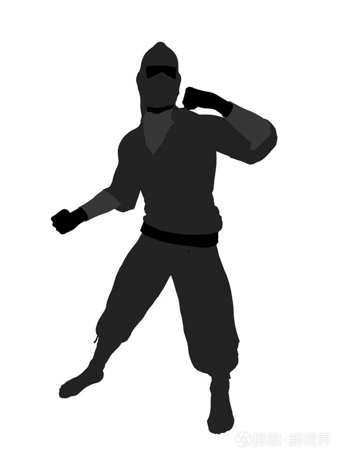 男忍者插图剪影