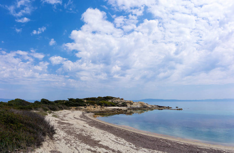 在 Vourvourou，，希臘海边风景秀丽