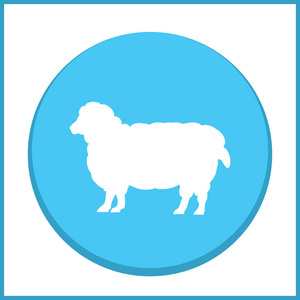 偶蹄类农场动物白羊,概念食物的素描插图照片