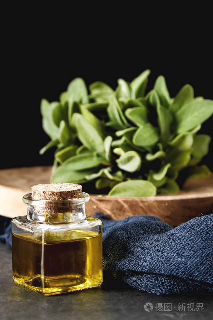 新鲜的鼠尾草叶子.意大利香草.石油换粮食照片-正版商用图片00vjpq-摄