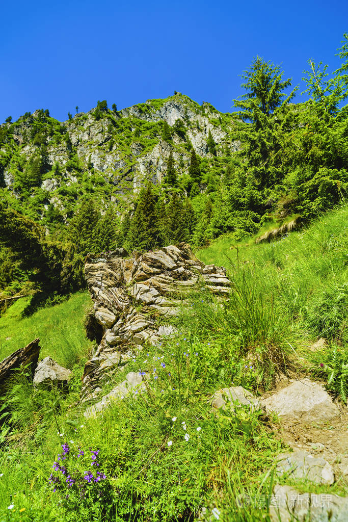 在一座山的岩石形成