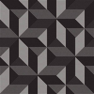 现代半色调拼接纹理矢量无缝黑色和白色线条图案抽象背景.
