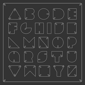 轮廓字体.矢量简约英文字母照片