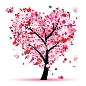 情人节树，爱，从心叶