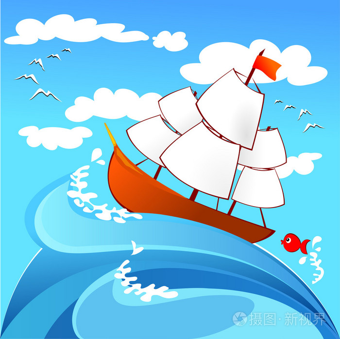 帆船插画-正版商用图片00vvdi-摄图新视界