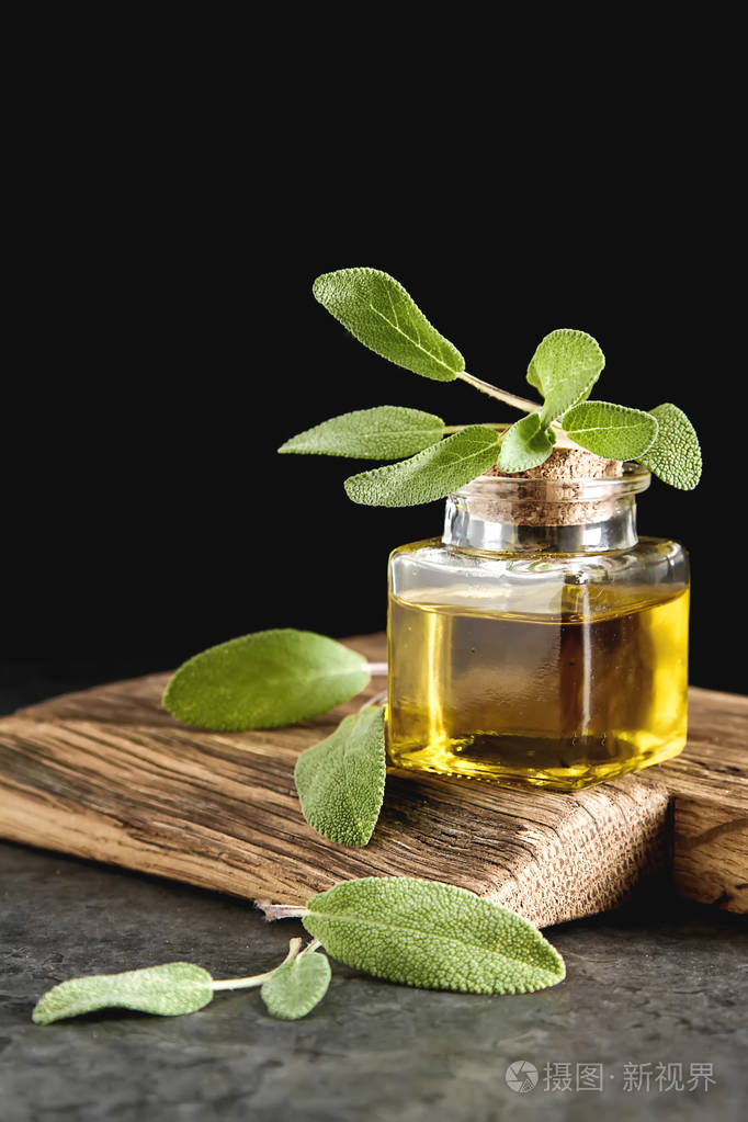 新鲜的鼠尾草叶子.意大利香草.石油换粮食照片-正版商用图片00vyg3-摄