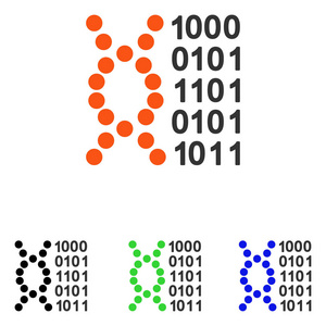 Dna 代码平面矢量图标