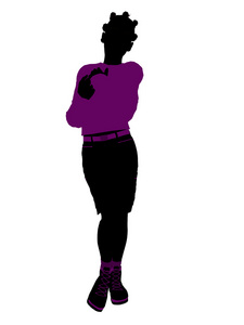 非洲裔美国少年图 silhouett