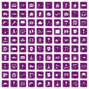 100 建设图标设置 grunge 紫色
