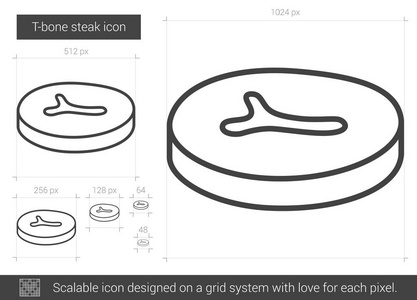 丁骨牛排线图标