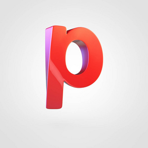 红色小写字母 P