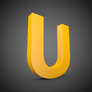 黄色大写字母 U