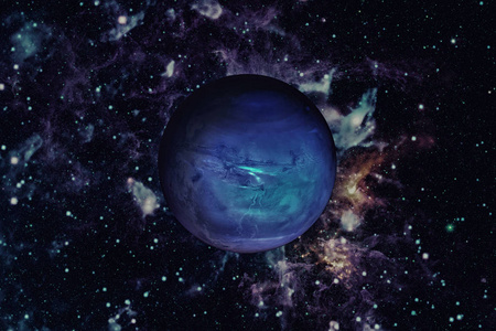 行星海王星。外层空间背景