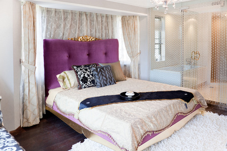 现代卧室特大床图片