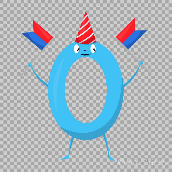 零可爱缤纷五彩图形式的卡通人物为孤立的孩子