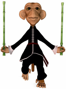 猴子西贡椿猴功夫照片