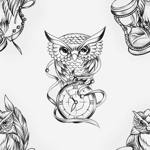 维京人的标志. 黑色部落动物纹身. 矢量图.