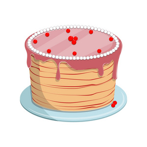 与釉的生日或结婚假期甜饼干蛋糕