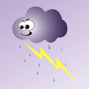 卡通雷雨云照片
