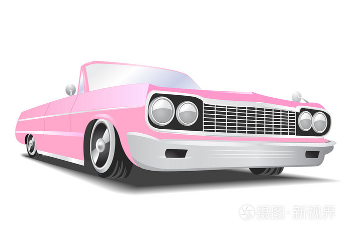 粉红色美国汽车