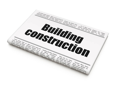 建筑施工概念 报纸头条建筑施工