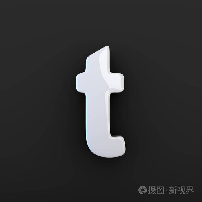 灰色光泽字母t