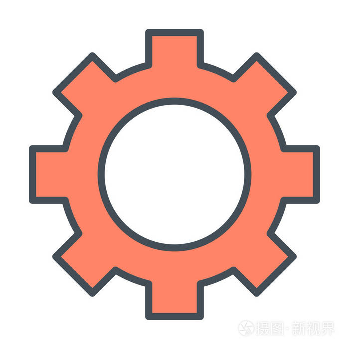 齿轮轮线图标.齿形标志.选项, 首选项和设置符号.矢量