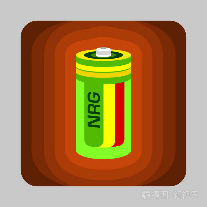 电池能量概念背景卡通风格