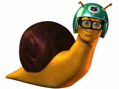 田螺红狐狸在夏天公园的一个儿子在一起的家庭卡通赛车蜗牛卡通赛车