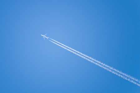 飞机在蓝天翱翔