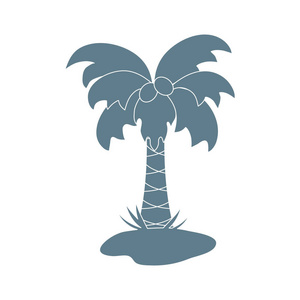 可爱的矢量图标的棕榈树