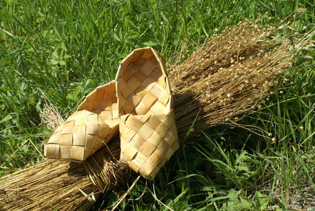 麻皮麻皮鞋和麻照片