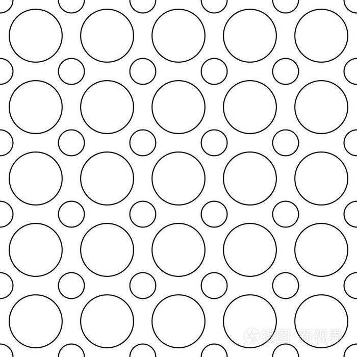 无缝的单色圆圈纹矢量背景设计