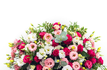 奢华的婚礼安排的鲜花在一个白色的花瓶 o
