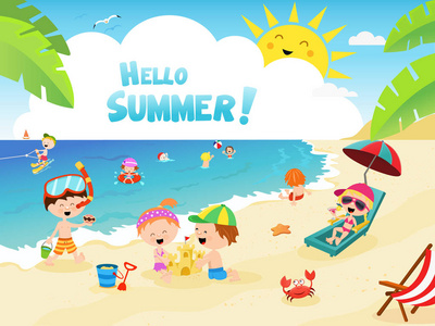 棕榈树孩子图片