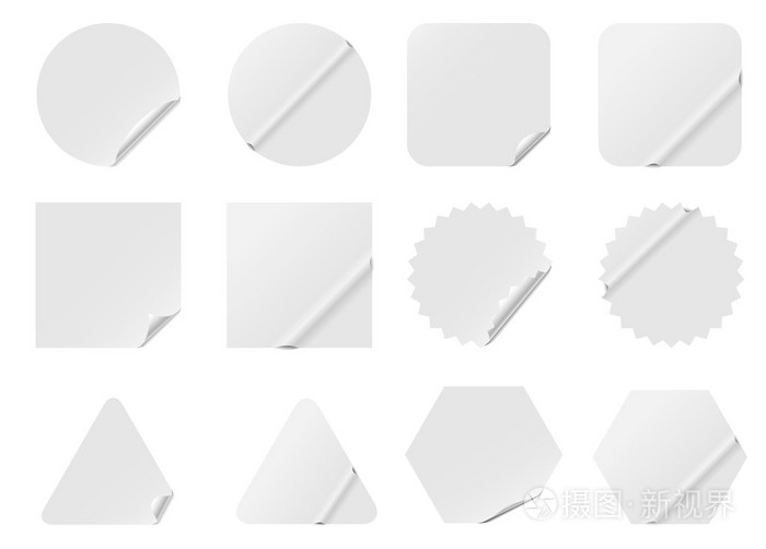 空白的白色贴纸