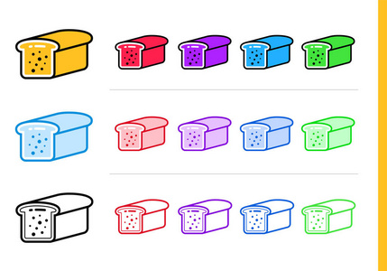 现代线图标吐司面包的面包店，烹饪。保费质量大纲符号用于 web 图形和打印