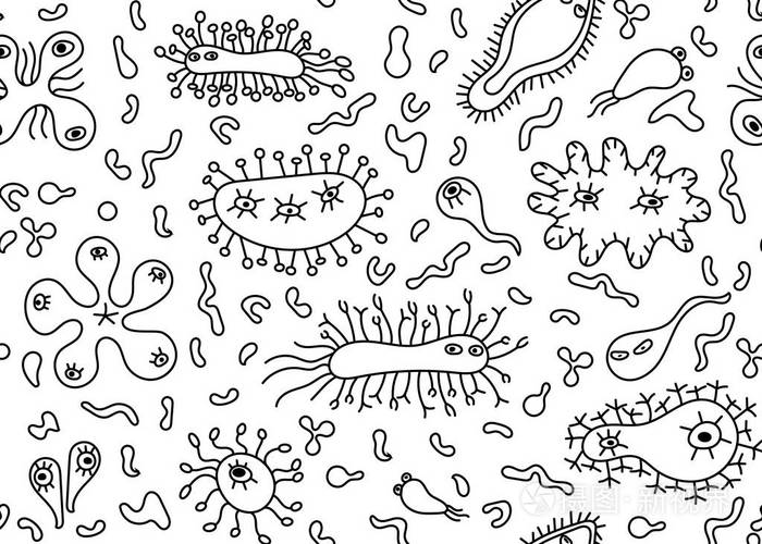 如何画细菌的简单图图片