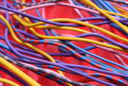 彩色的电缆和电线