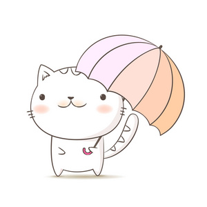 卡通可爱的小猫.手画涂鸦风格创建的矢量照片